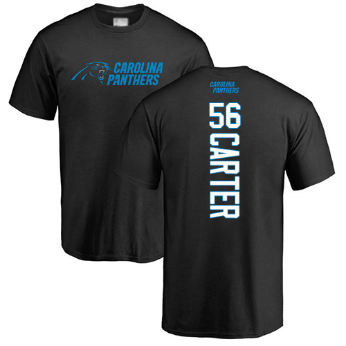 Carolina Panthers Men Black Jermaine Carter Backer NFL Football #56 T Shirt